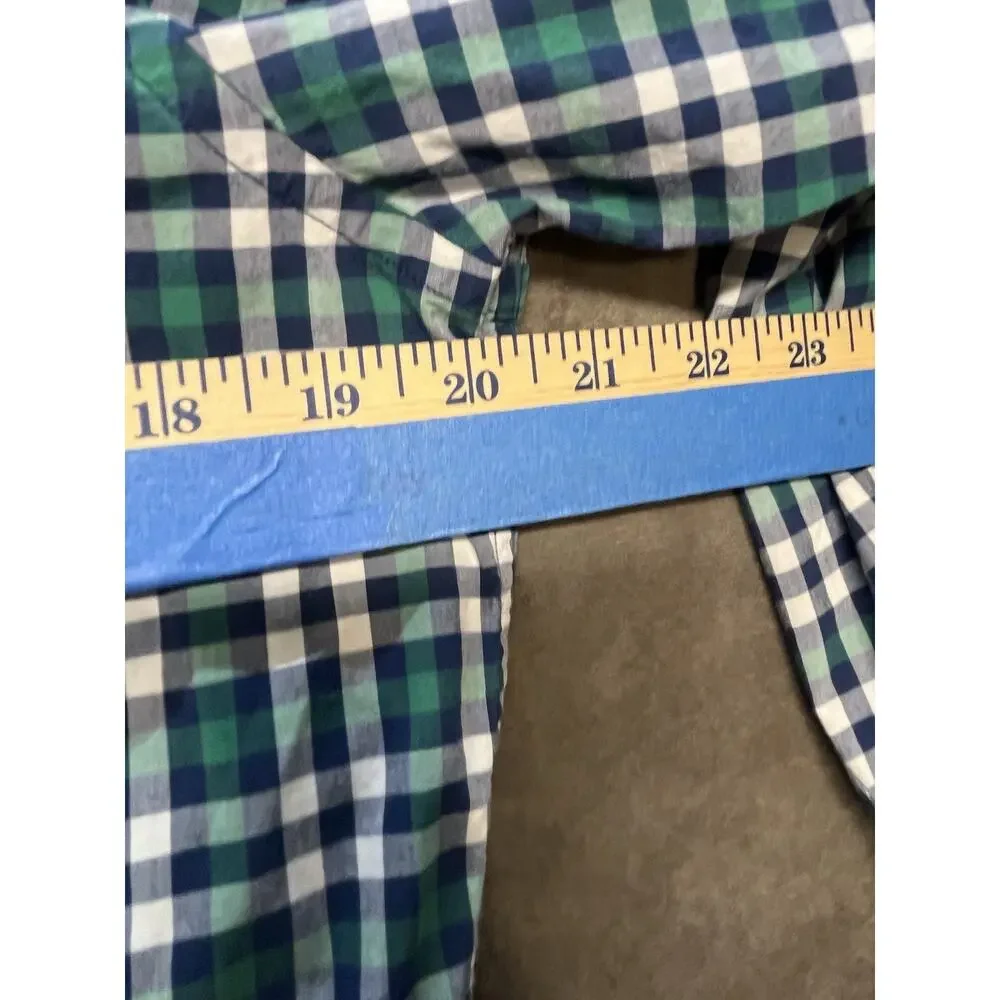 Banana Republic Mens‎ Blue Plaid Soft Wash Slim Fit Shirt Small